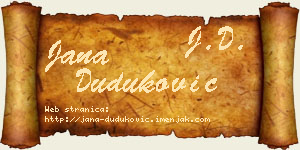 Jana Duduković vizit kartica